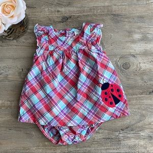 Lady Bug Snap Bottom Dress/Romper 6 months